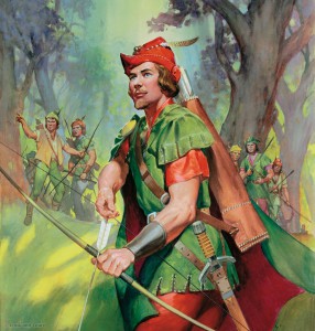 Robin Hood. Original artwork for Look and Learn (issue yet to be identified).