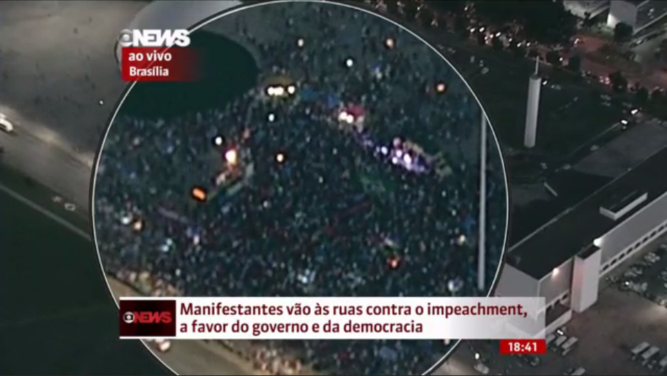 Globo News usa usa para mostrar manifestantes