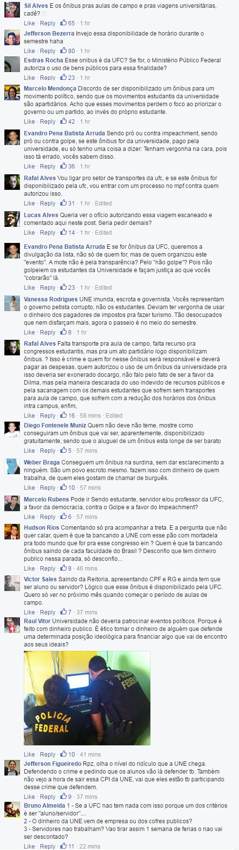 Alunos da UFC se revoltam com a "oferta" feita pela representante da UNE
