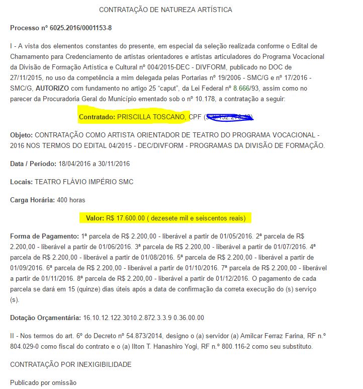 contratação