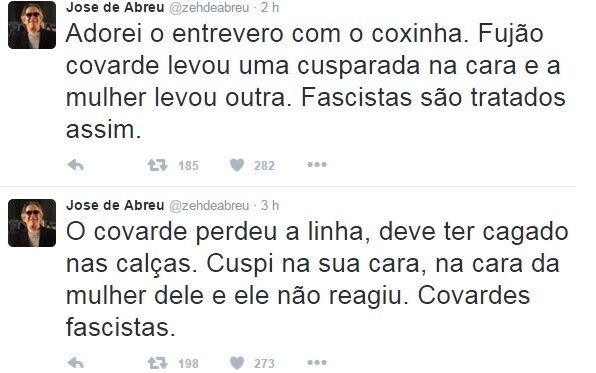 José de Abreu se vangloria do fato em seu Twitter