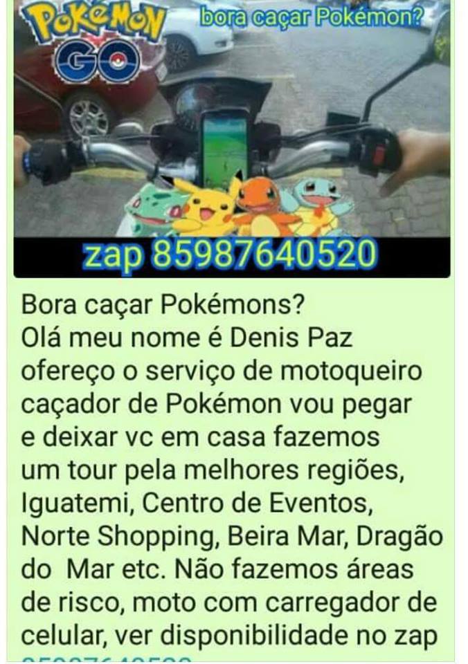 O motoqueiro caçador de Pokémon está fazendo sucesso em Fortaleza-CE
