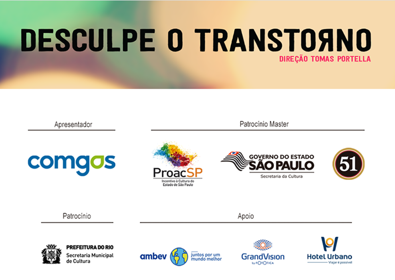 Lista oficial de patrocinadores do filme "Desculpe o Transtorno". Fonte: página oficial do filme no Facebook.