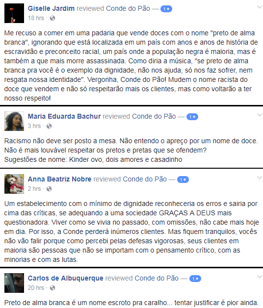 Exemplo dos comentários