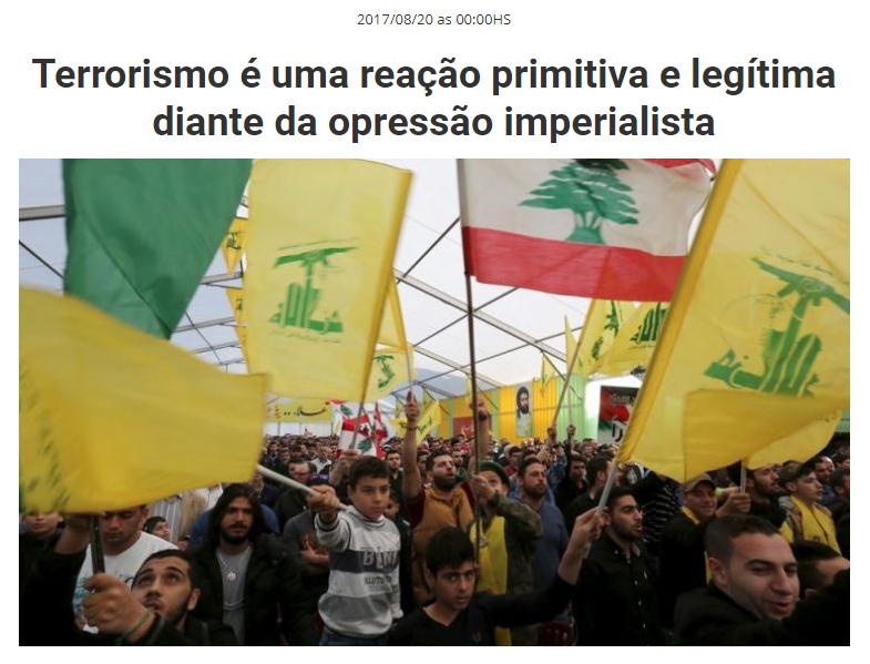 Site "operário e socialista" apoia o terrorismo como "reação legítima"